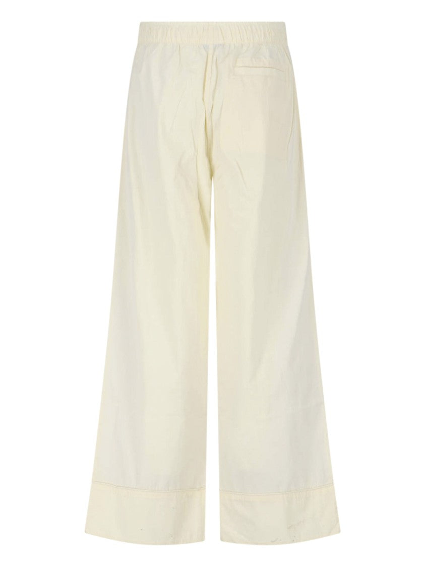 Entire Studios Cream Lounge Wide-Leg Cotton Trousers