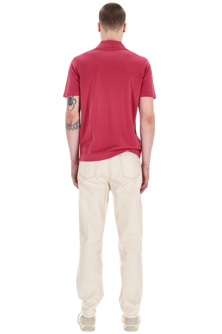 Drumohr Frosted Superlight Cotton Open Collar Polo