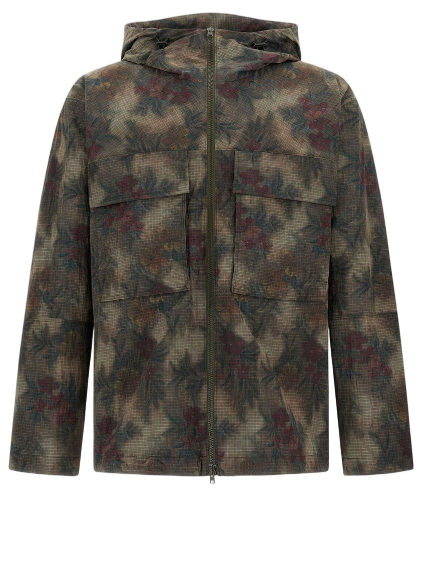 Herno Multicolor Tropical Pattern Ripstop Nylon Parka