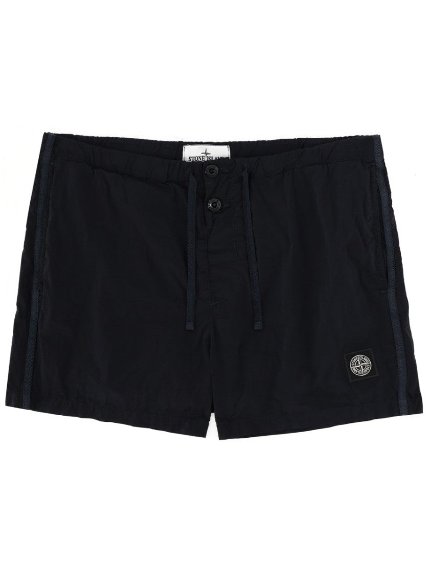 Stone Island Logo Patch Polyamide Swim Shorts