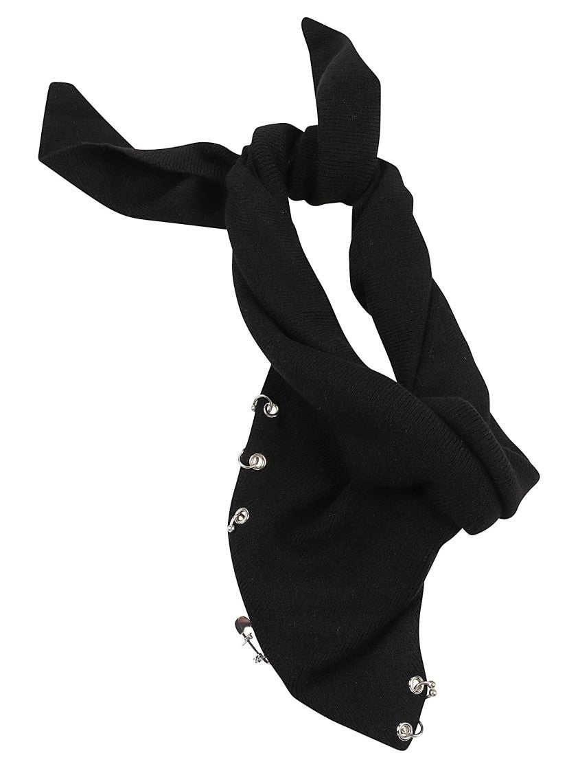 Pinko Wool Scarf With Eyelet And Safety Pin Embellishments