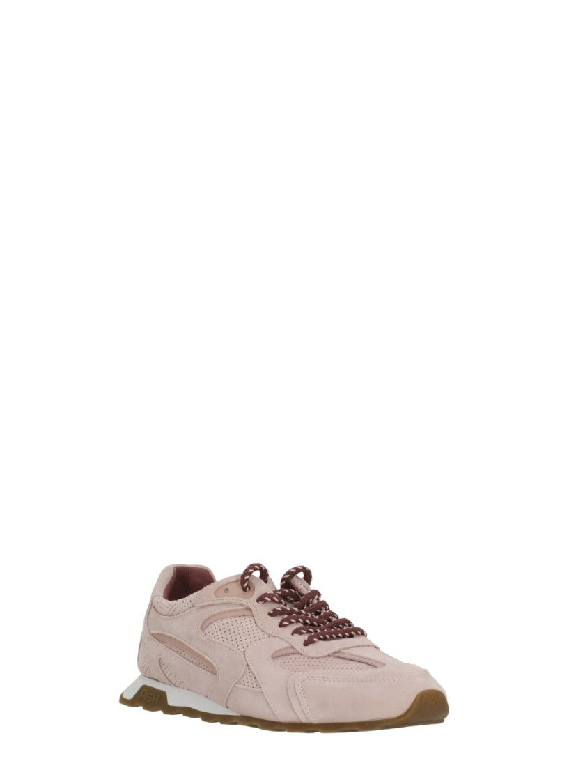 Ash Pink Kasar Perforated Suede Sneakers