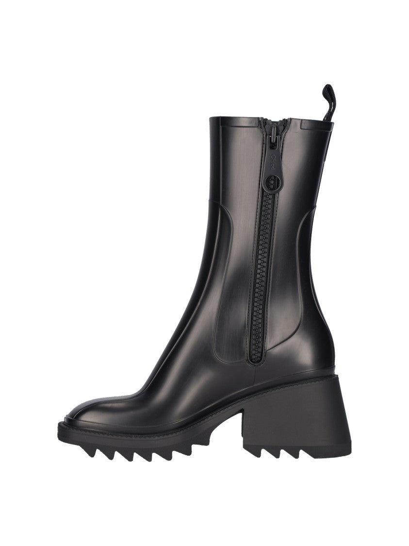 Chloé Black Betty Waterproof Rubber Rain Boots