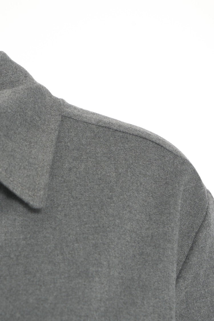 Kaos Button-Down Grey Top With Pointed Collar And Relaxed Fit