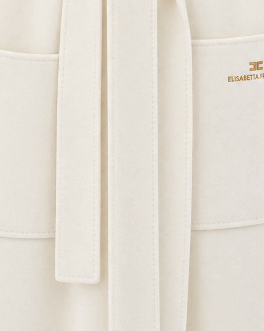 Elisabetta Franchi Butter Belted Wool Coat