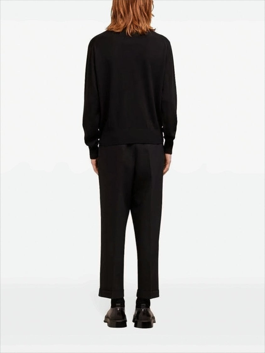 Ami Merino Wool Black Turtleneck Sweater With Heart Logo