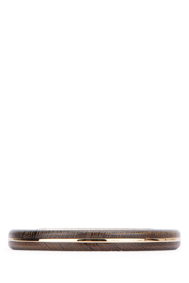 Jacquemus Round Bracelet In Aluminum And Wood Blend