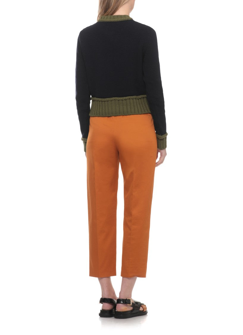 Marni Blue Knit Ribbed Cardigan