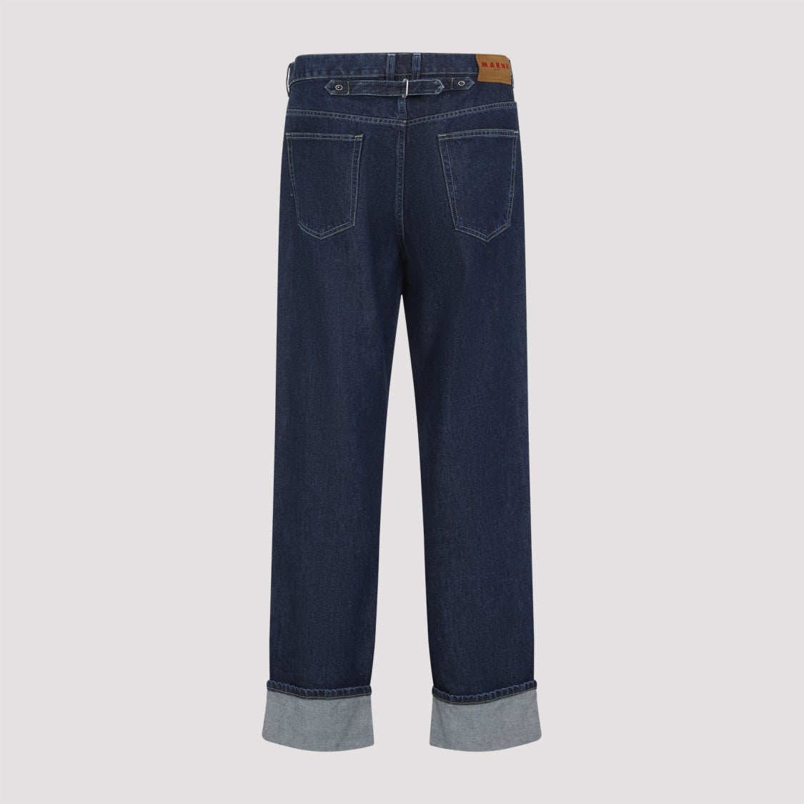 Marni Five-Pocket Blue Denim Jeans With Logo Embroidery