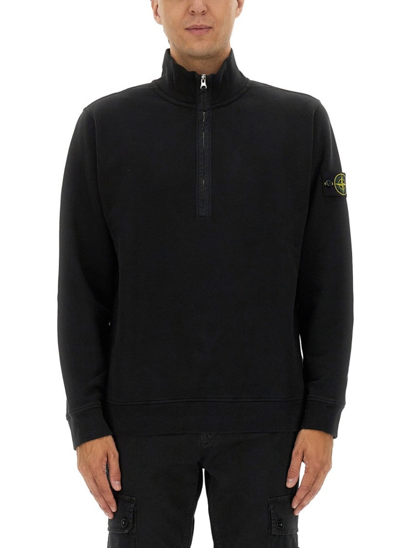 Stone Island Zippered Sweatshirt With Logo
