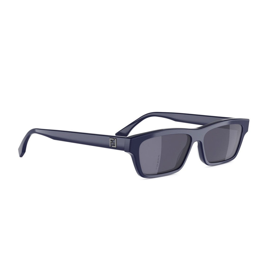 Fendi Dark Blue Ff Squared Acetate Mirrored Sunglasses