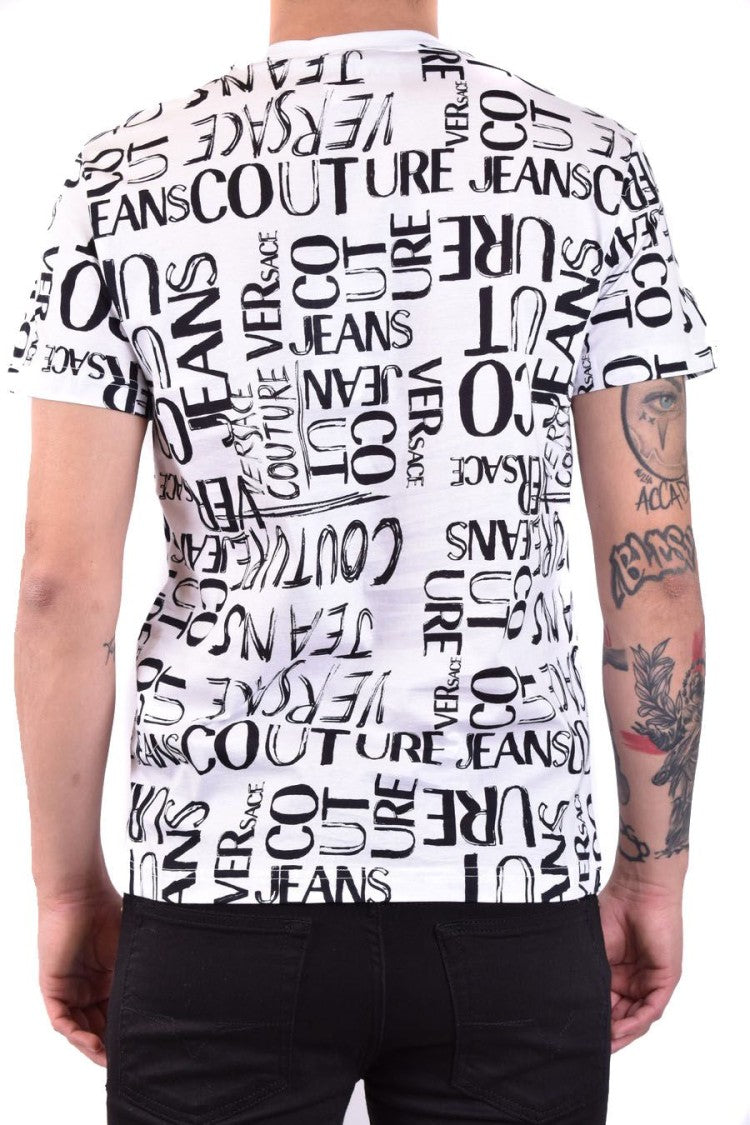 Versace Jeans Couture Baroque-Pattern White T-Shirts
