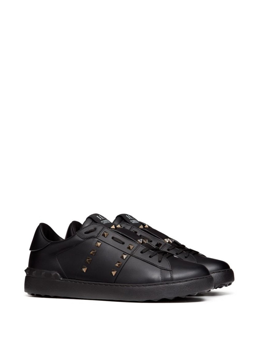 Valentino Garavani Black Leather Flat Shoes