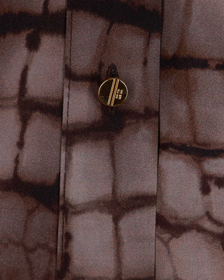 Elisabetta Franchi Tailored Long-Sleeved Shirt With Textured Pattern