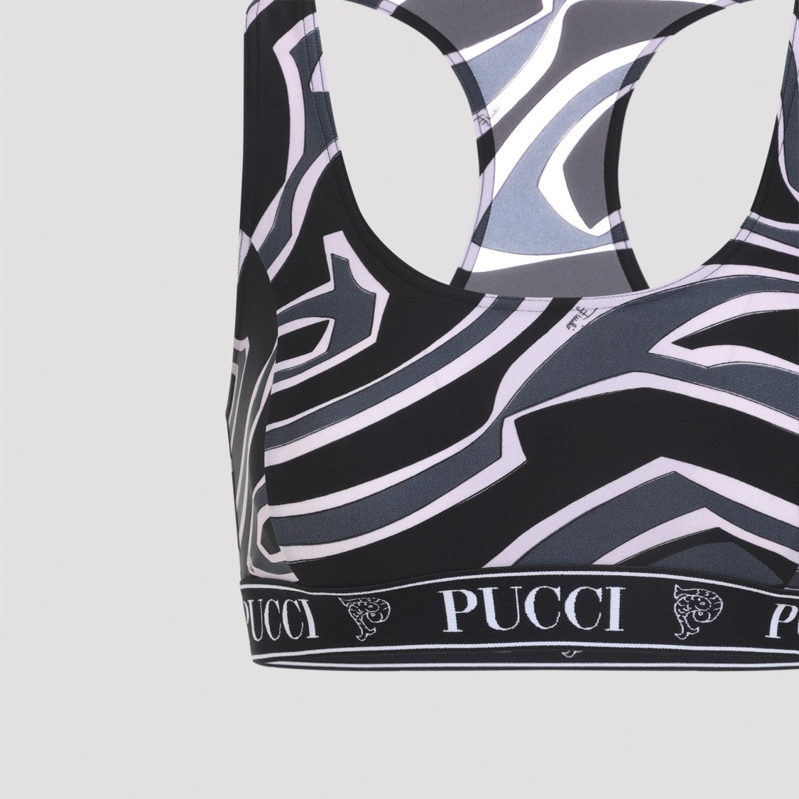 Pucci Racerback Sports Bra With Abstract Print And Supportive Design