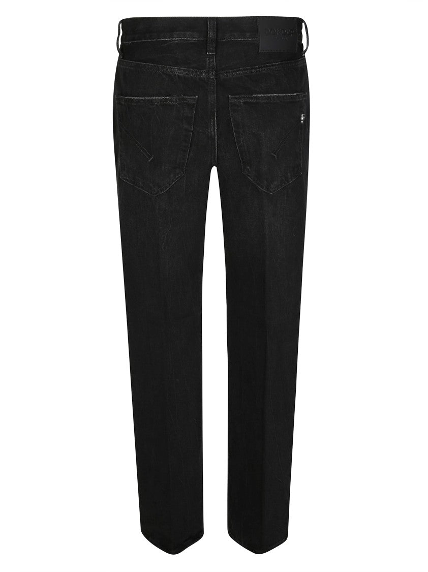 Dondup High-Waisted Black Jeans With Decorative Button Fly