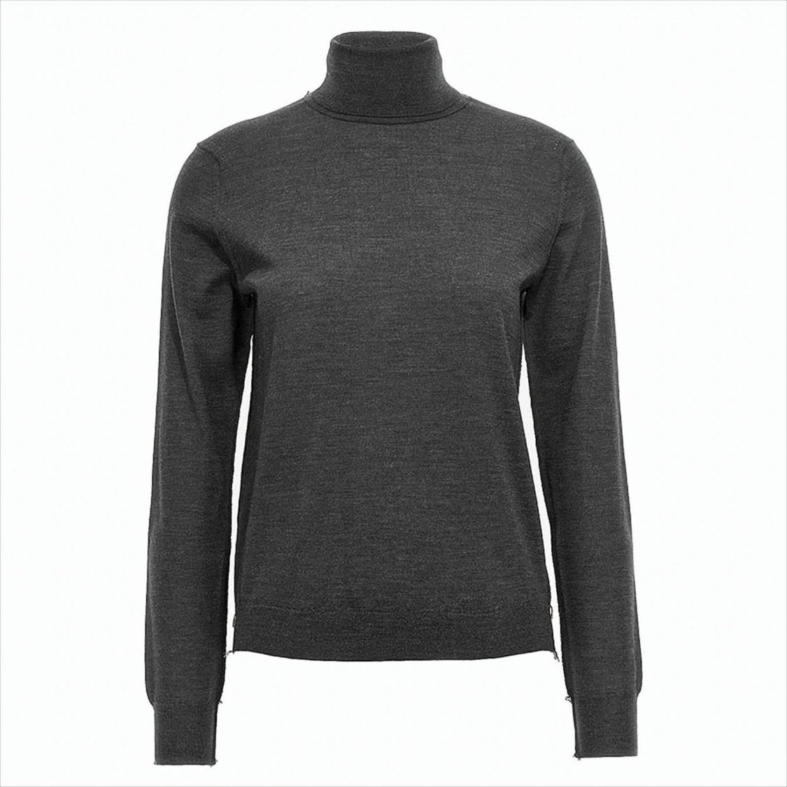 Maison Margiela High-Neck Wool Knit Sweater With Four-Line Stitch Detail