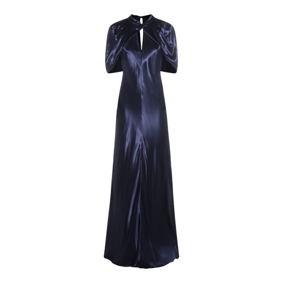 Alberta Ferretti Flowing Midi Dress With Deep V-Neckline