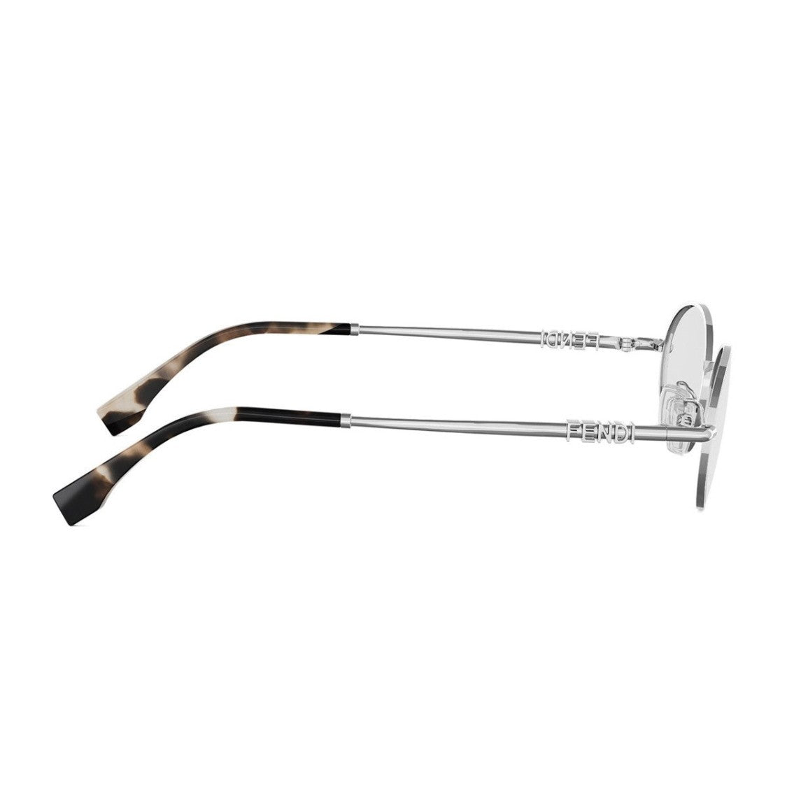 Fendi Silver Fendigraphy Metal Oval Sunglasses