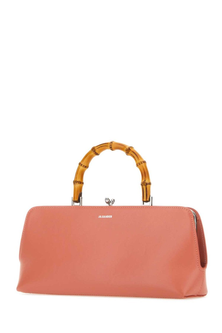 Jil Sander Salmon Leather Small Goji Bamboo Handbag