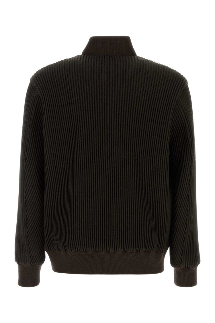 Homme Plissé Issey Miyake Dark Brown Polyester Bomber Jacket