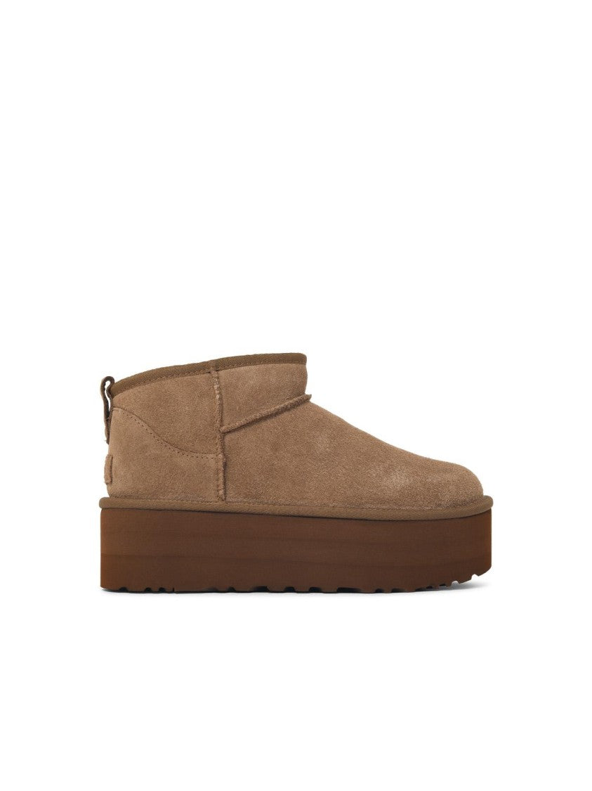Ugg Light Bronze Classic Ultra Mini Platform Suede Boots