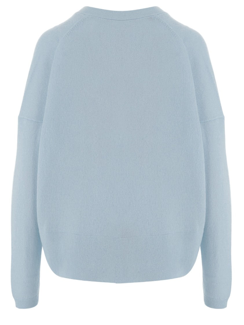 Allude V-Neck Wool And Cashmere Cardigan With Patch Pockets