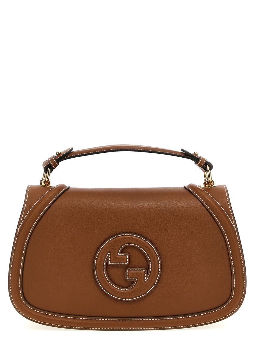 Gucci Arabella Leather Medium Handbag With Embossed Logo