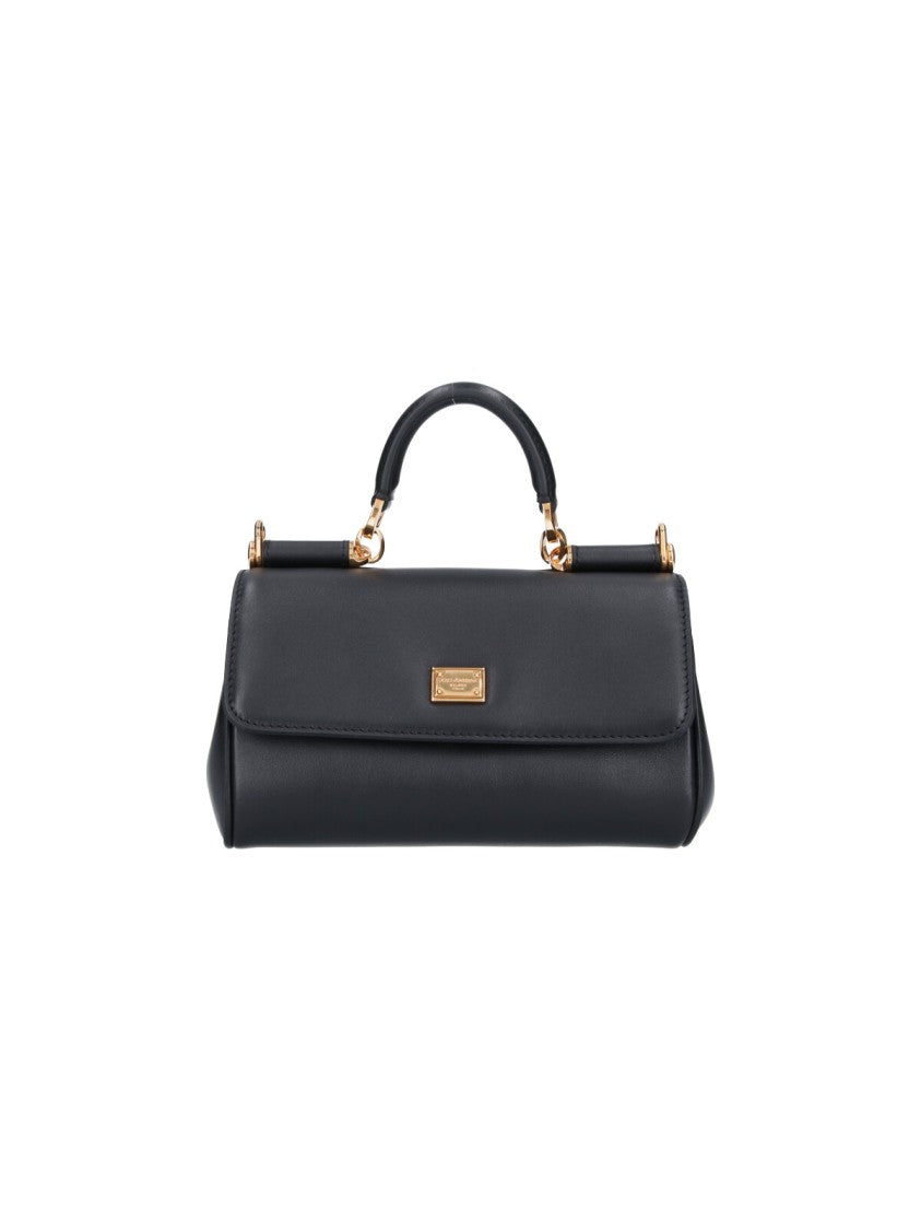 Dolce & Gabbana My Sicily Black Mini Leather Shoulder Bag
