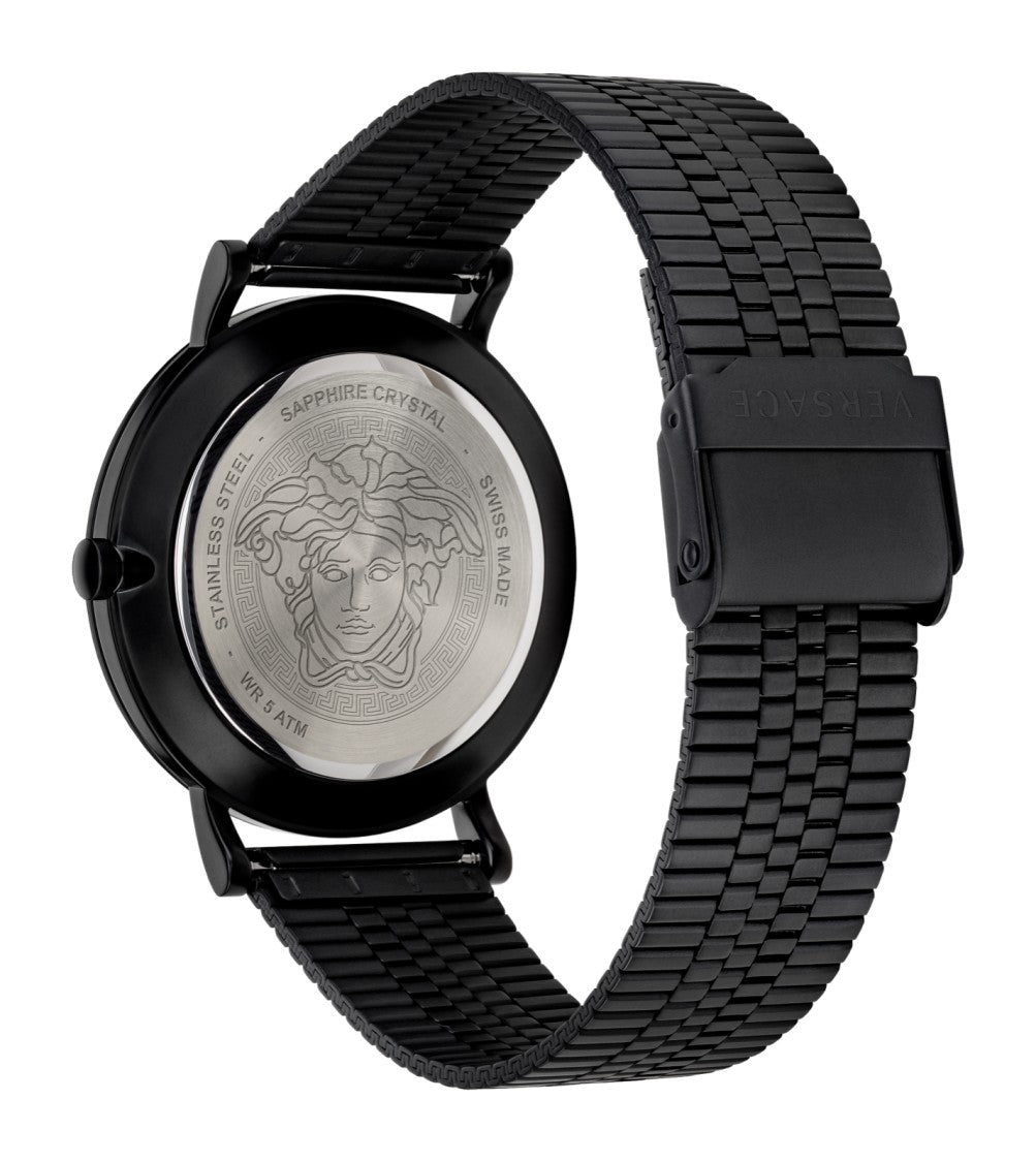Versace 40 Mm Black Ip Stainless Steel Versace Wristwatch