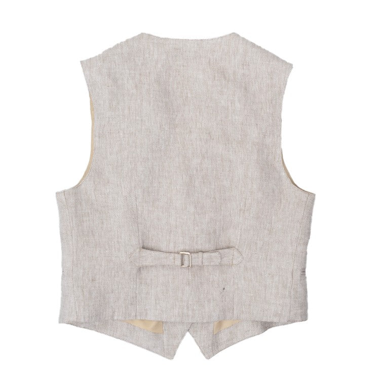 Officine Generale Tailored Beige Waistcoat With Adjustable Fit