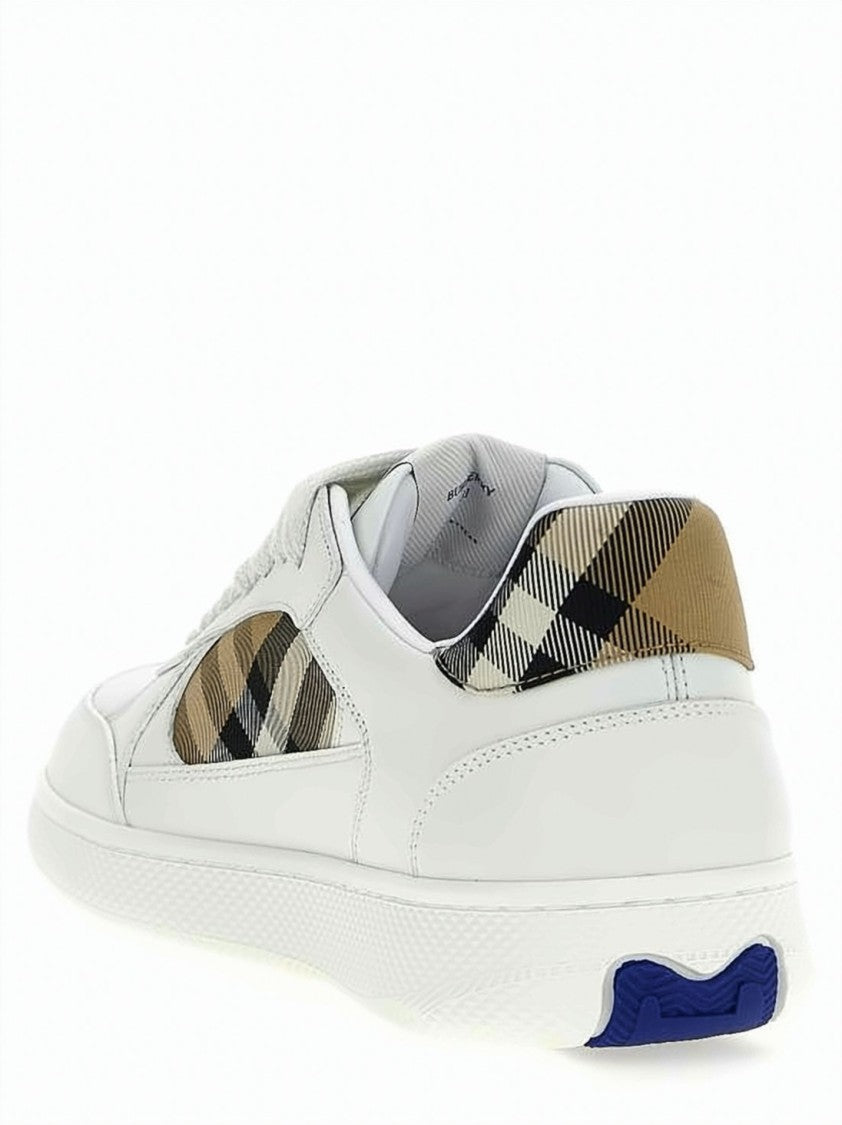 Burberry Leather Sneakers With Signature Check Panels
