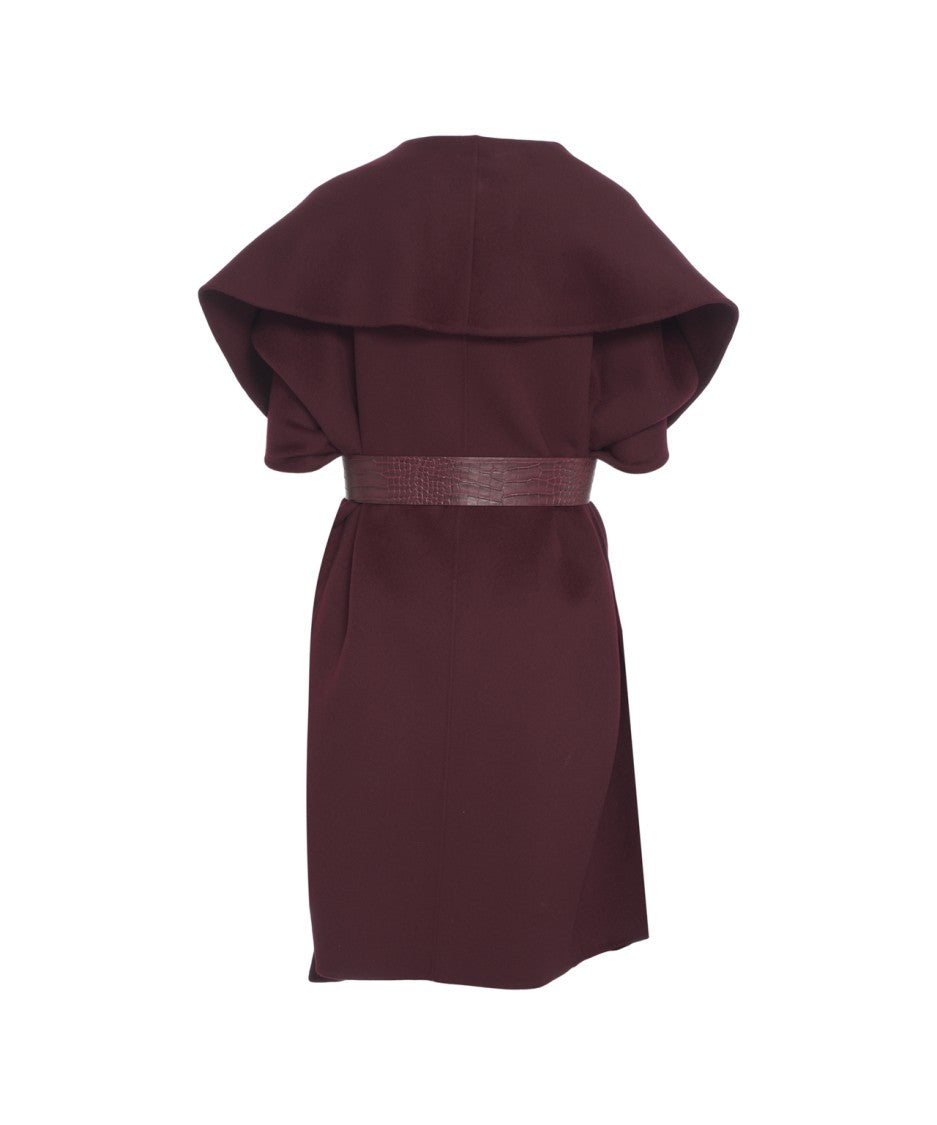 Elisabetta Franchi Wool Cape With Belt