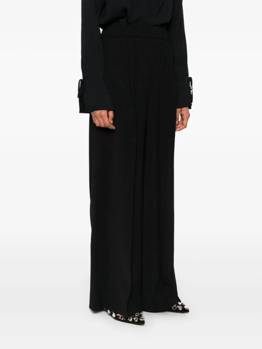Patrizia Pepe Wide-Leg High-Waist Pants With Pleated Detail