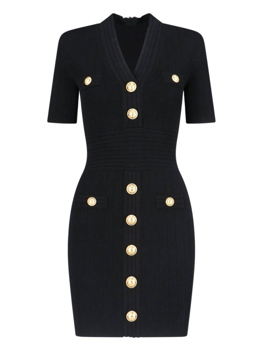 Balmain Mini Knit' Dress – Black