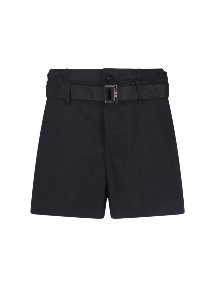 Sacai Straight-Leg Black Trousers With Tailored Silhouette