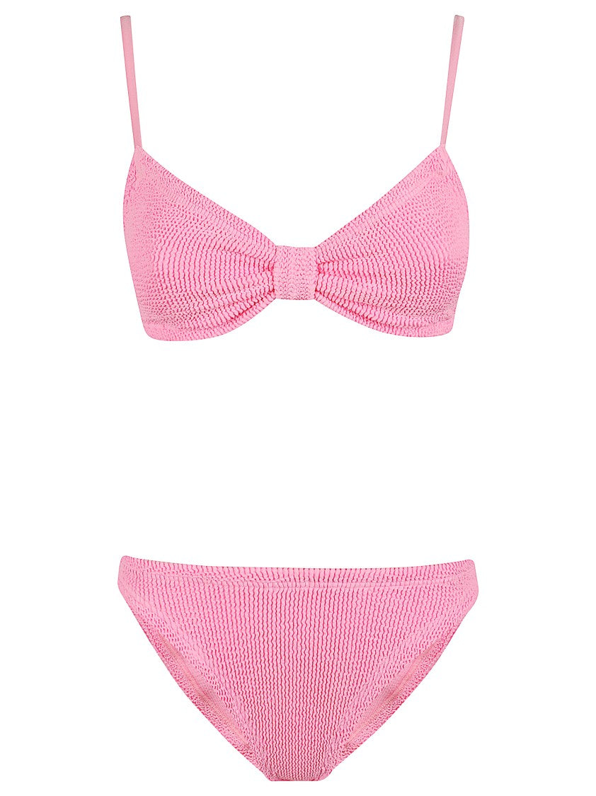 Hunza G Alicia Honeycomb Textured Stretch-Fabric Bikini