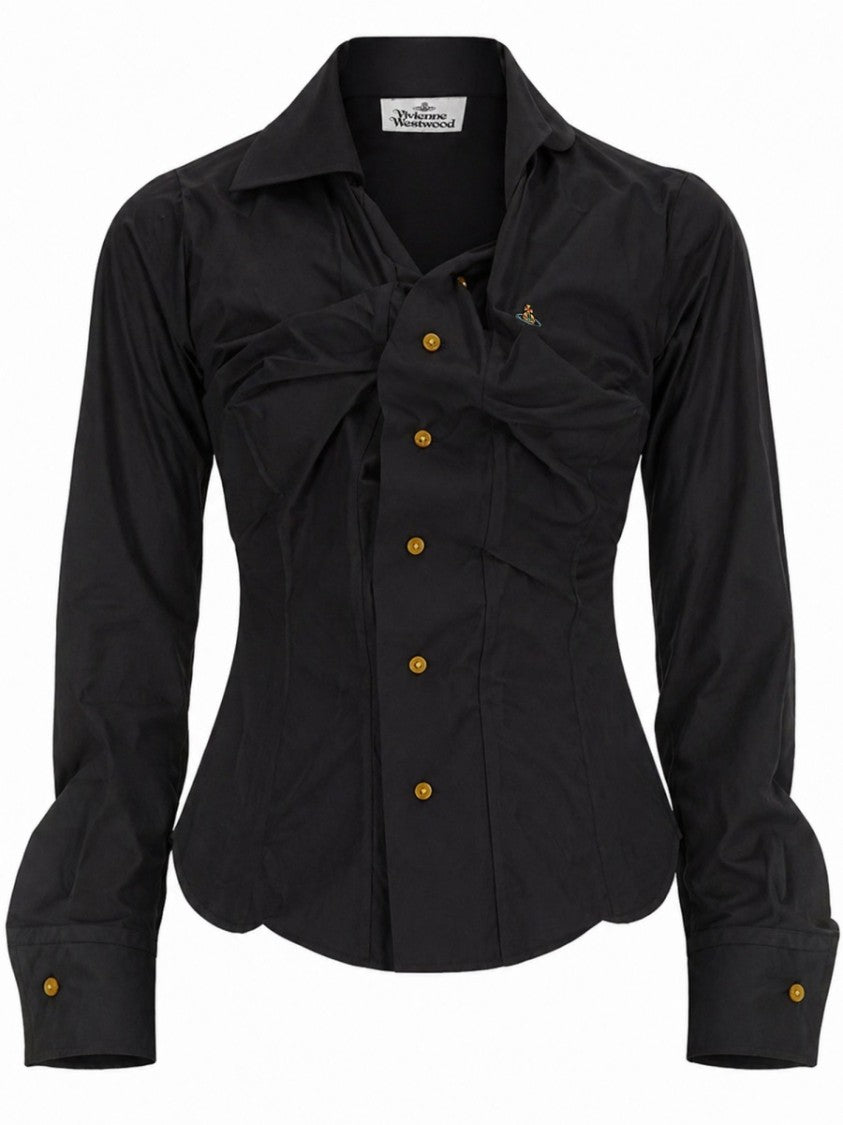 Vivienne Westwood Drunken Fitted Twisted Front Shirt