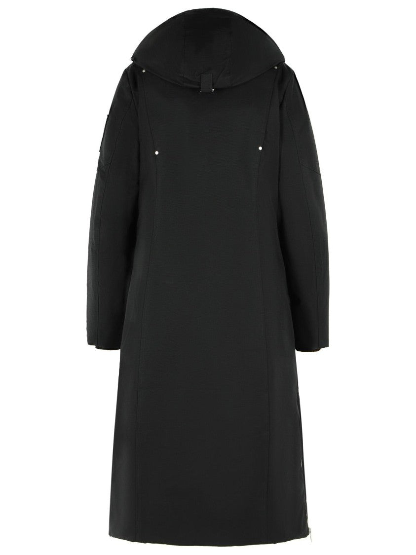 Moose Knuckles 'Original Stirling' Long Parka In Black Cotton Blend
