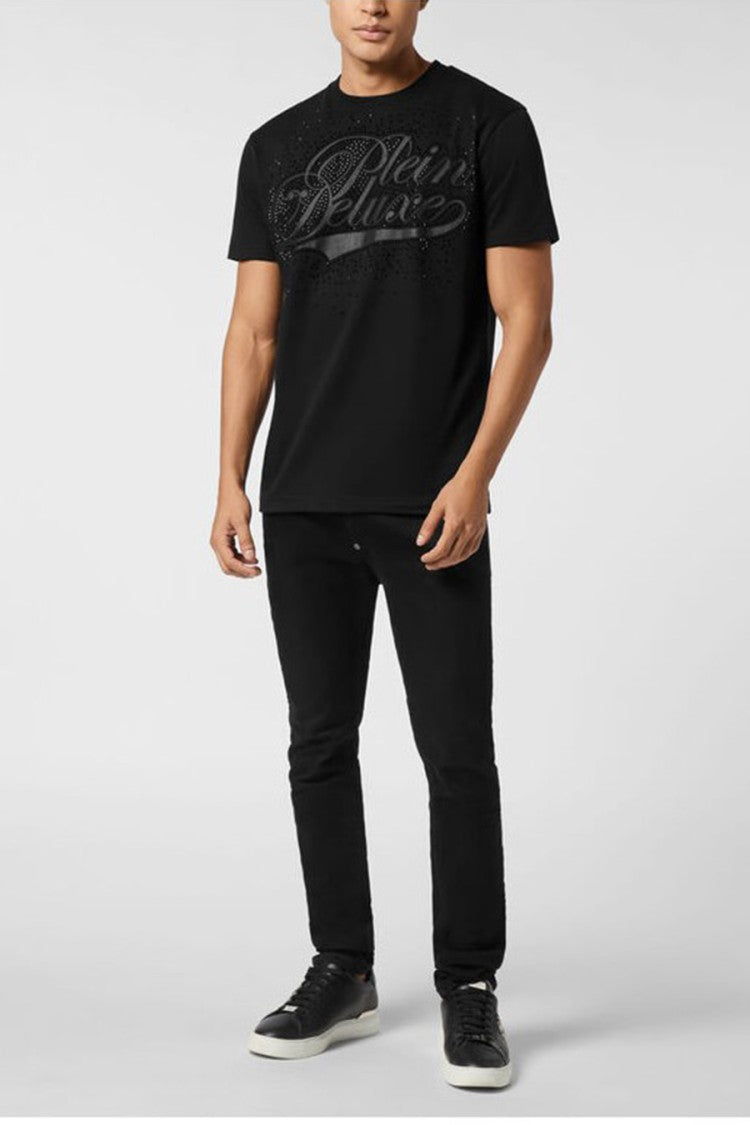 Philipp Plein Black Cotton Plein Deluxe Stones T-Shirt