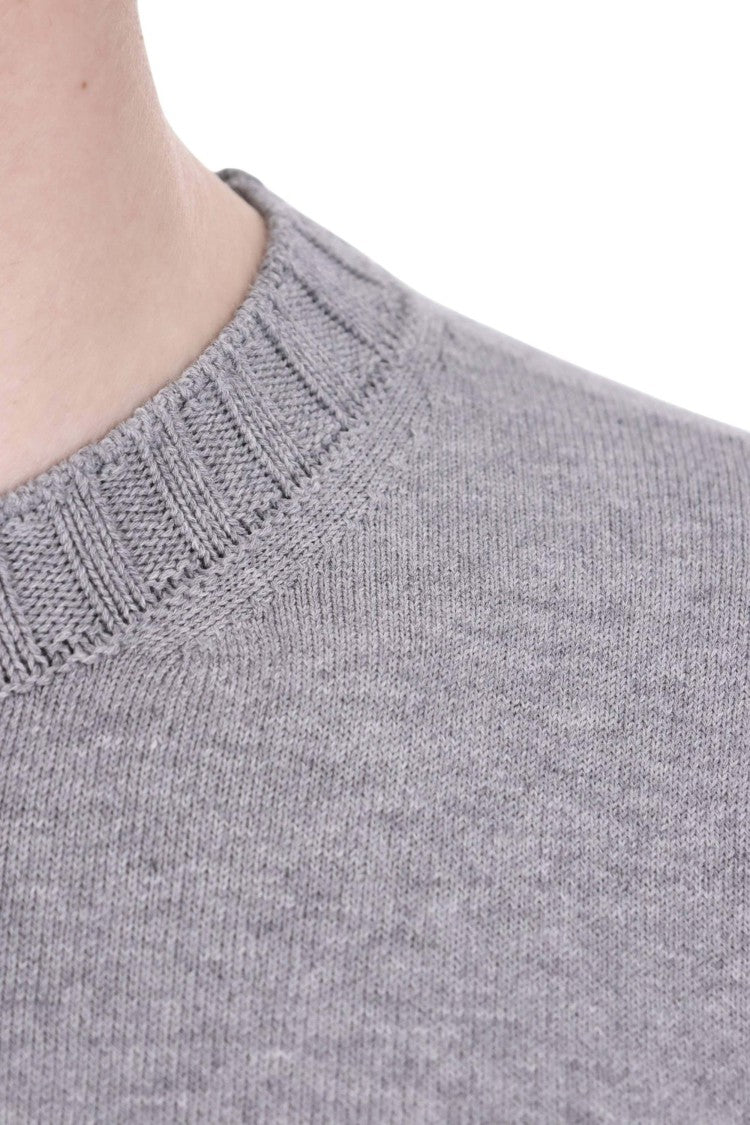 Barba Grey Cotton Knit T-Shirt
