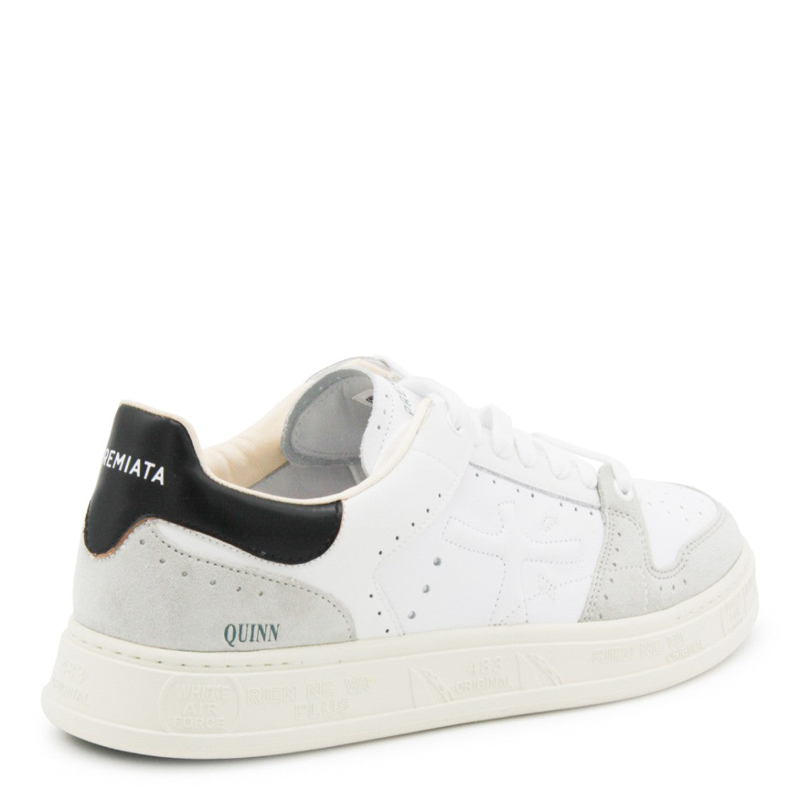 Premiata White And Grey Leather Quinn Sneakers