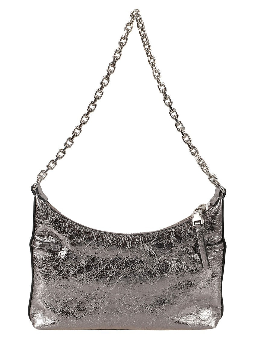 Givenchy Crinkled Metallic Finish Grey Handbag