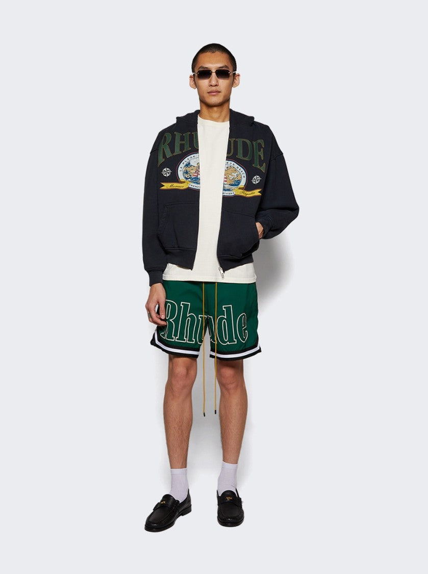 Rhude Monaco Regatta Full Zip Hoodie Vintage Black