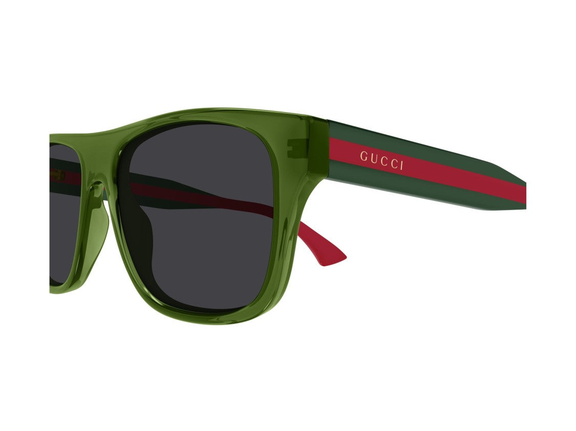 Gucci Green Gg2119s Striped Translucent Oversized Square Sunglasses