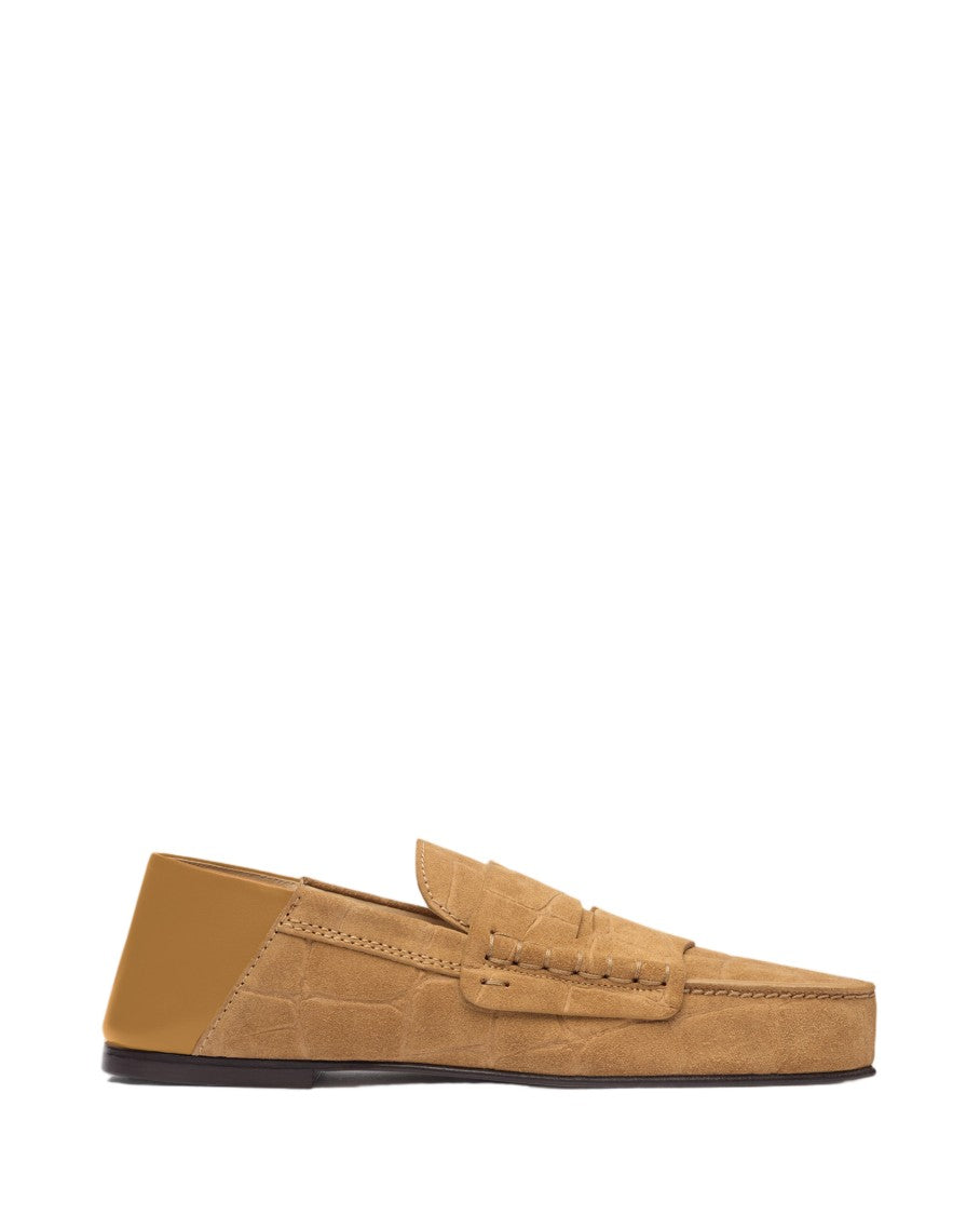 Jacquemus Suede Loafers With Wide Slit And Exposed Hand Stitching
