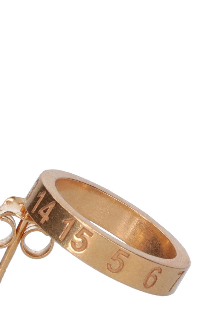 Maison Margiela Circular Hoop Earrings With Polished Golden Finish