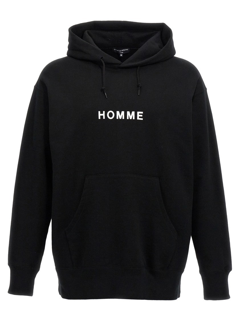 Comme Des Garçons Relaxed-Fit Black Hoodie With Front Logo Print