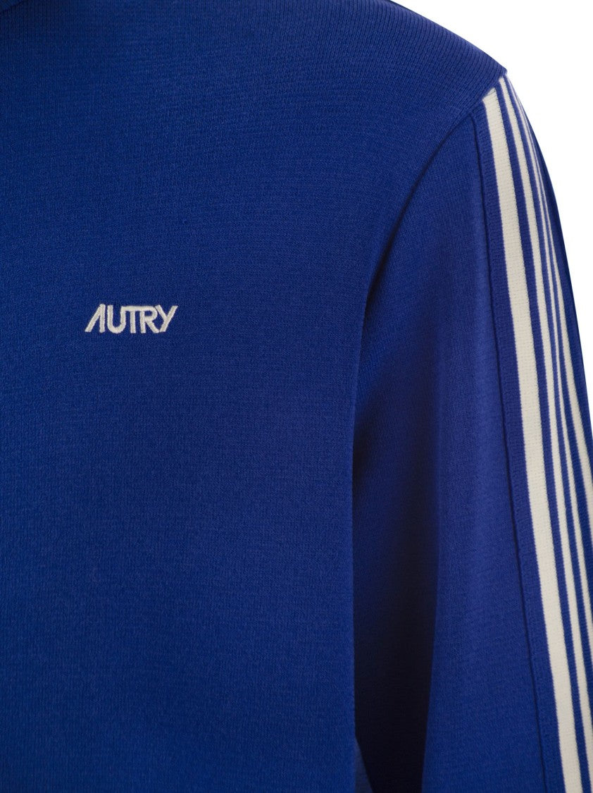 Autry Knitted Tennis-Style Zip Sweatshirt