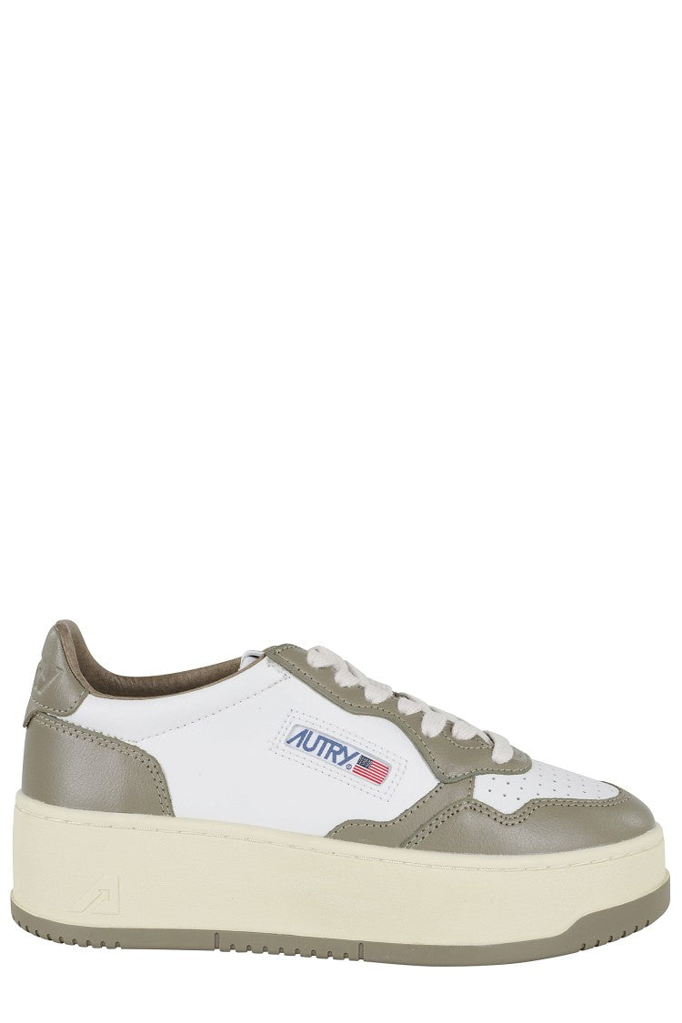 Autry Platform Sneakers With Military Green Accents
